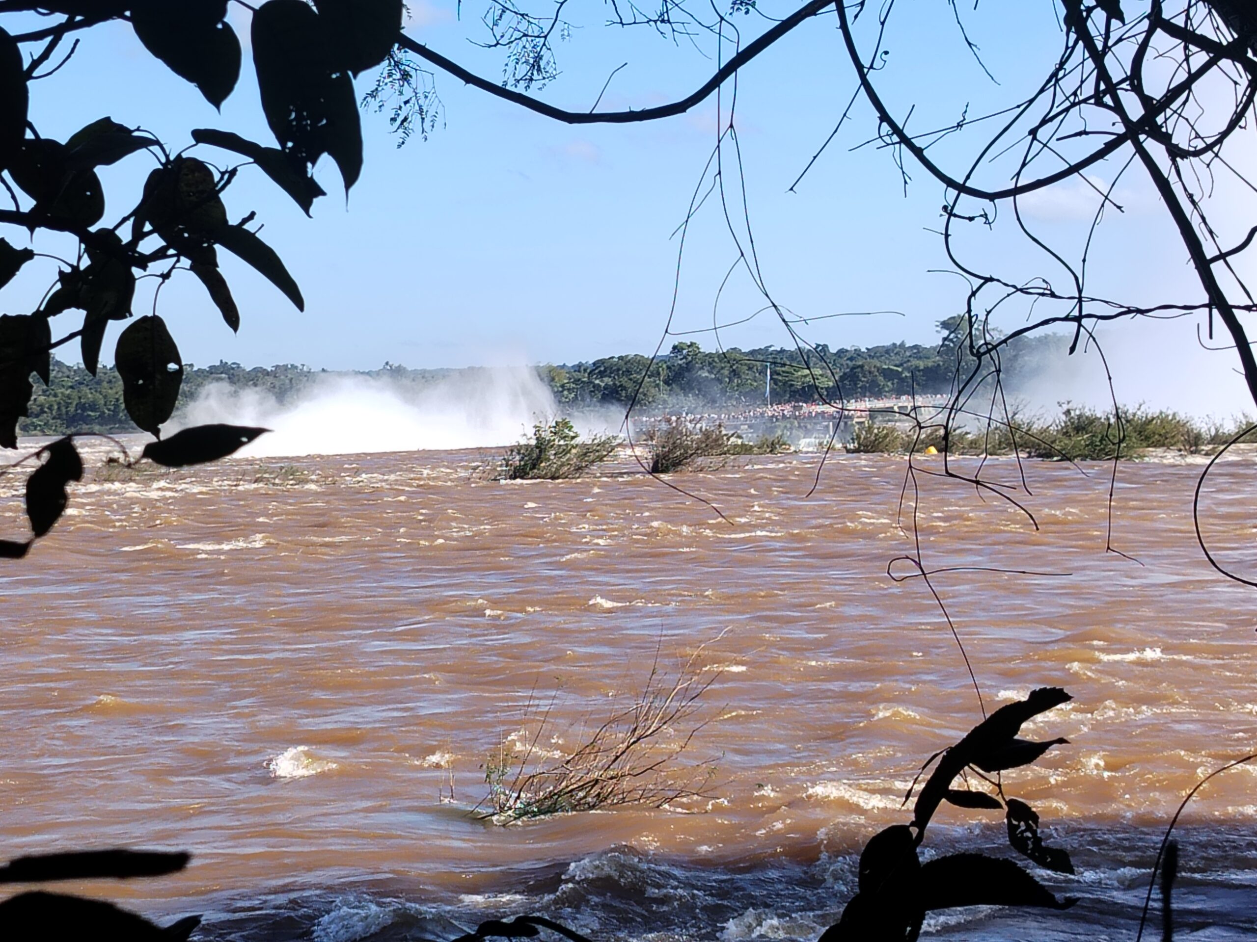 Zona húmeda y con niebla en las Cataratas del Iguazú